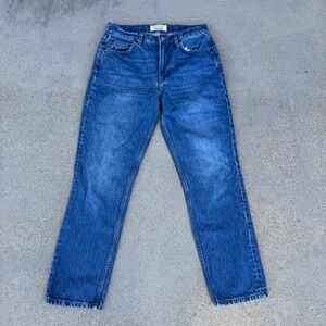 Reformation Blue Straight-Leg Jeans